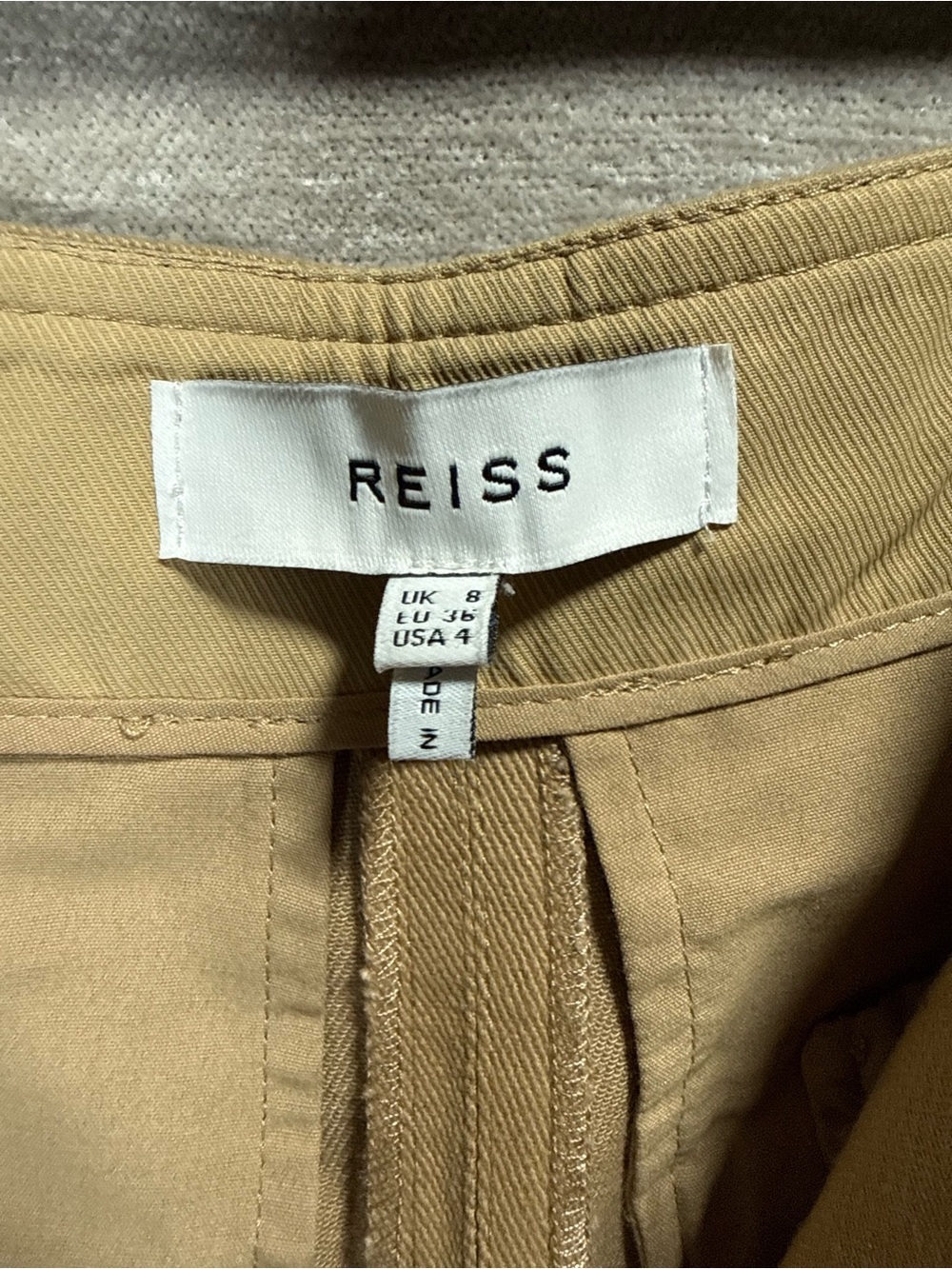 Reiss Carrie Belted Midi Skirt US 4 Camel Tan Button Front Utility Pencil - Picture 5 of 10